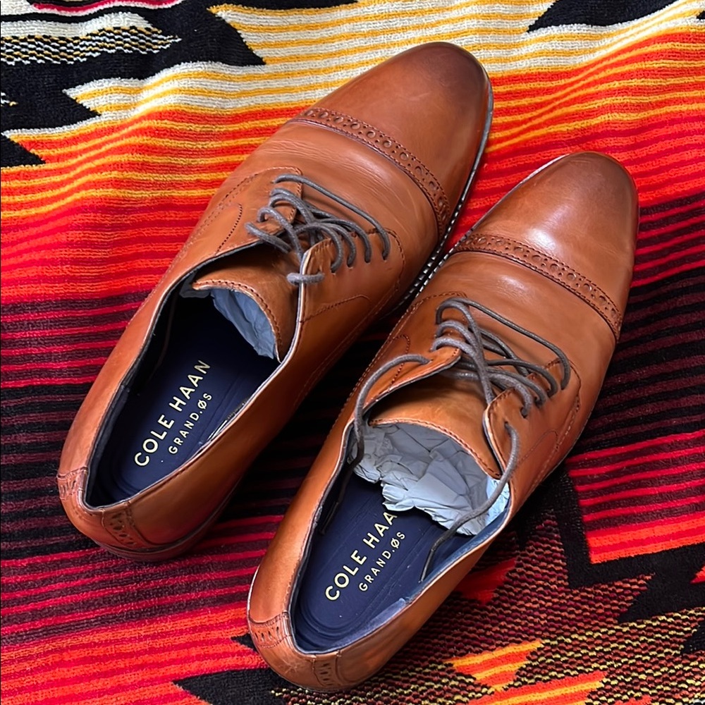 Cole Haan Men's Brown Leather Dress Shoes